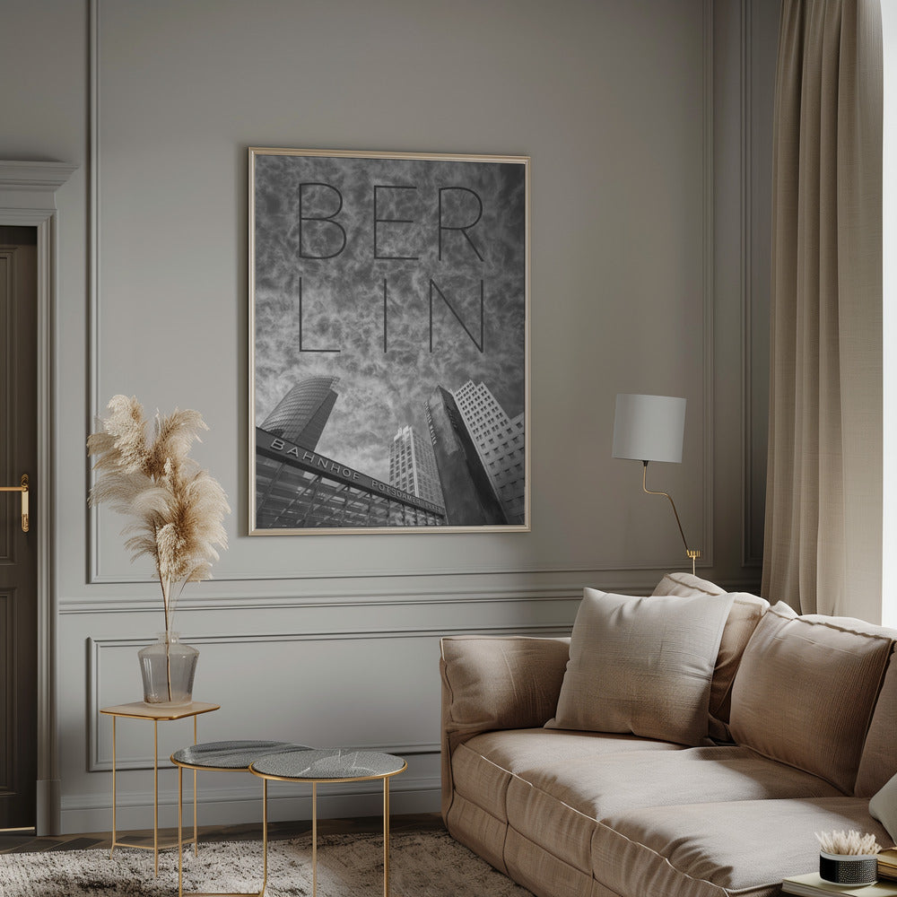 BERLIN Potsdamer Platz | Text & Skyline Poster